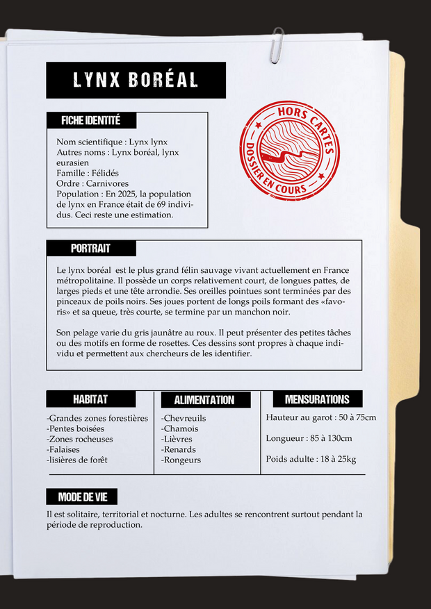 Page fictive sur le matériel d'observation