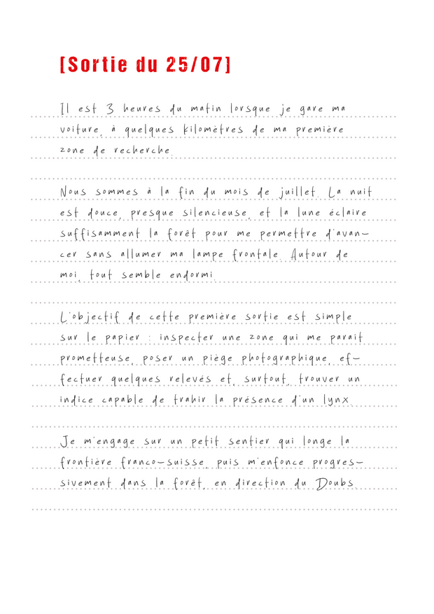 Page fictive sur le matériel d'observation