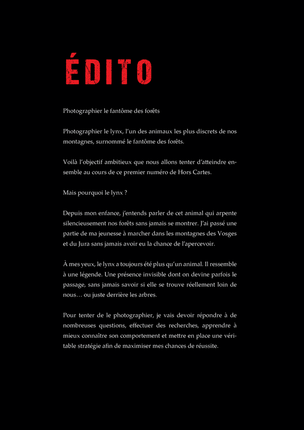 Page fictive présentant la mission consacrée au lynx